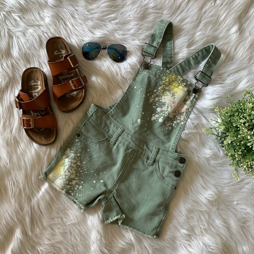 Green Shorts Overalls
